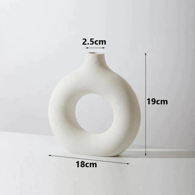 Vaso Nórdico Circular de Cerâmica Decorativo - LOJAS HENRY SHOP