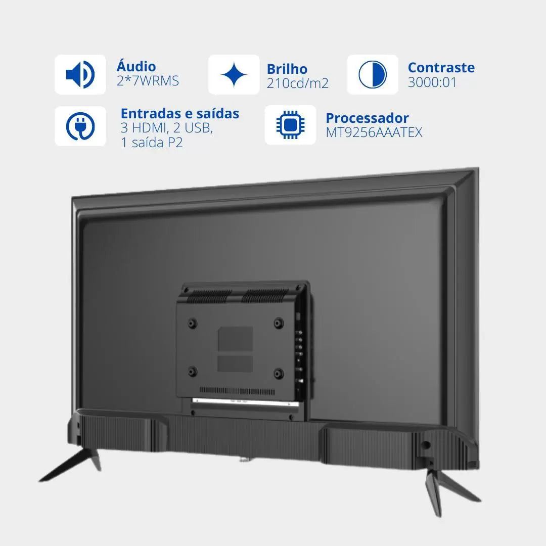 Smart TV LED 32" HD com Android 11 | Henry