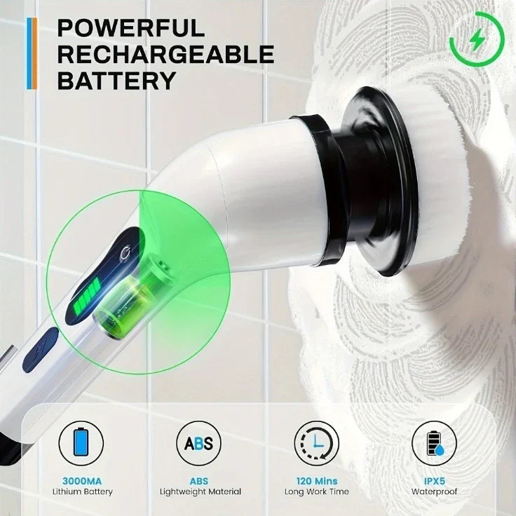 Escova de Limpeza Elétrica 360º MOP Multiuso 7 em 1 Recarregável | Henry