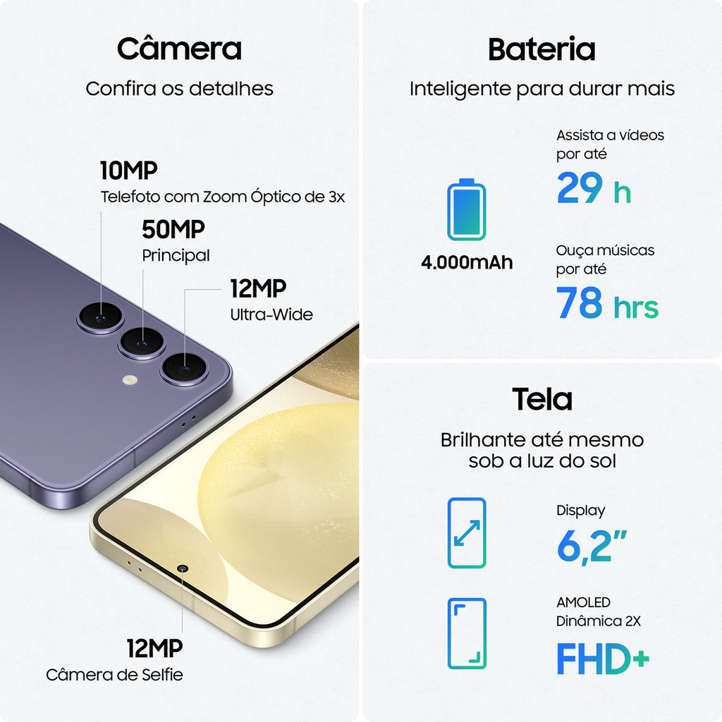 Samsung Galaxy S24 Galaxy Ai 8GB RAM 256GB Violeta | Henry