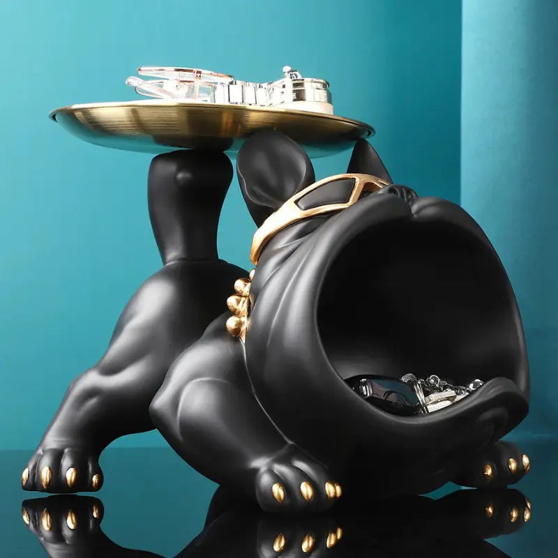 Escultura Decorativa e Porta Objetos com Bandeja Bulldog Big Mouth 2.0 | Henry