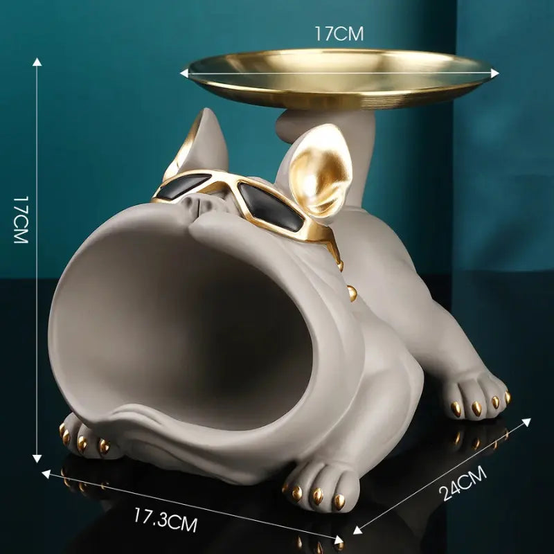 Escultura Decorativa e Porta Objetos com Bandeja Bulldog Big Mouth 2.0 | Henry