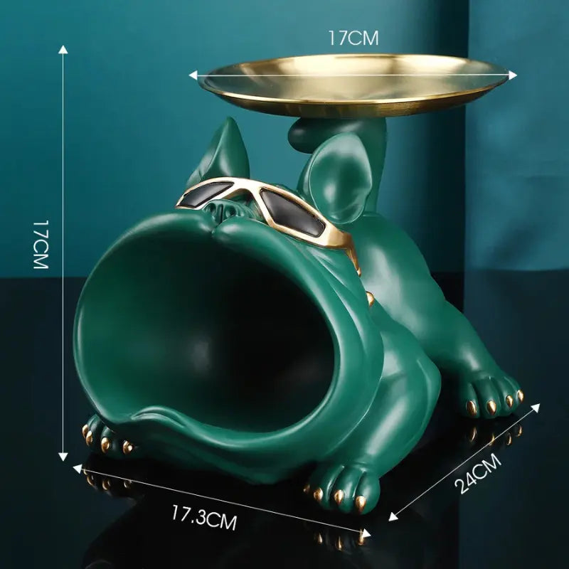 Escultura Decorativa e Porta Objetos com Bandeja Bulldog Big Mouth 2.0 | Henry