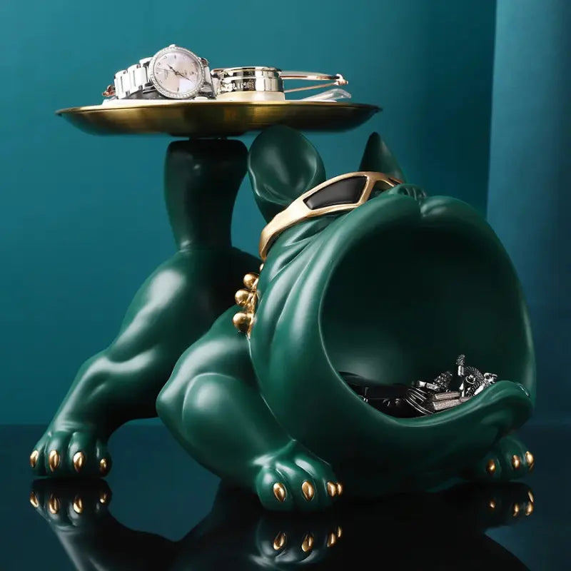 Escultura Decorativa e Porta Objetos com Bandeja Bulldog Big Mouth 2.0 | Henry