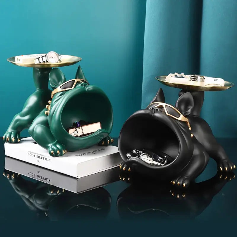 Escultura Decorativa e Porta Objetos com Bandeja Bulldog Big Mouth 2.0 | Henry