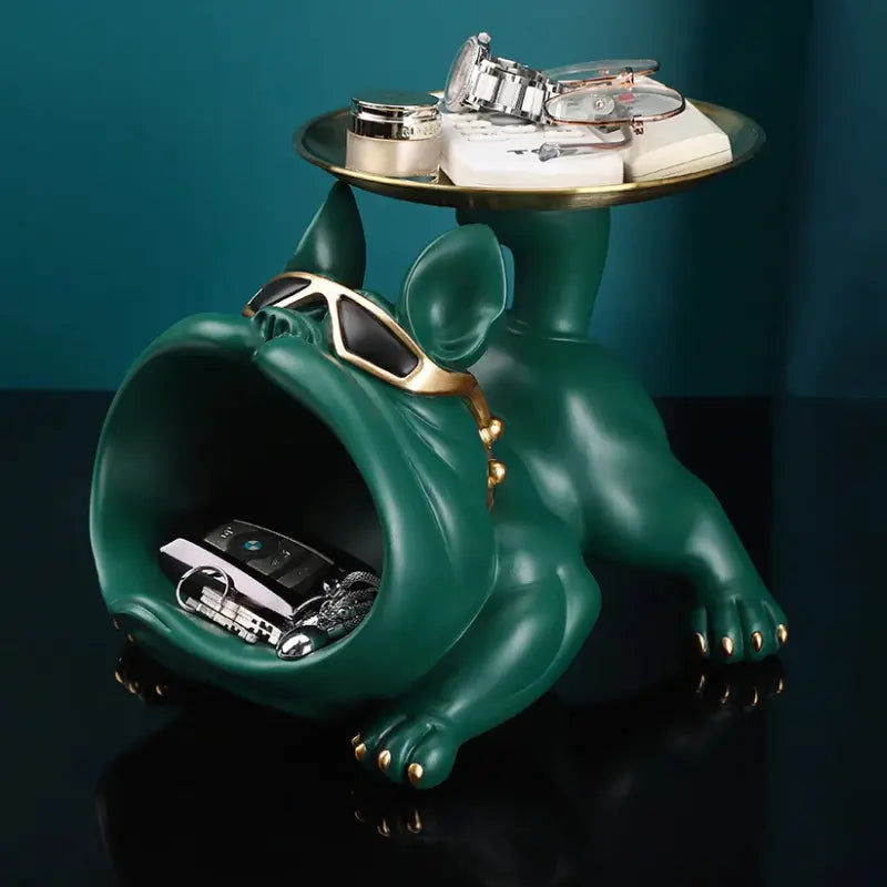 Escultura Decorativa e Porta Objetos com Bandeja Bulldog Big Mouth 2.0 | Henry