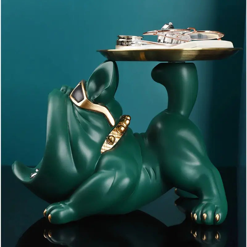 Escultura Decorativa e Porta Objetos com Bandeja Bulldog Big Mouth 2.0 | Henry