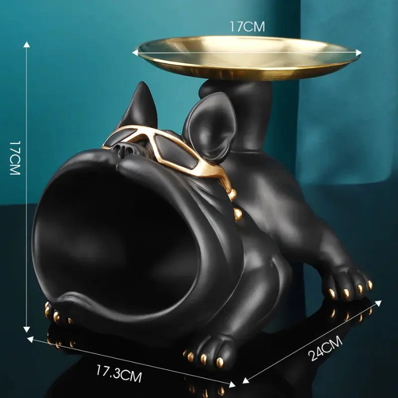 Escultura Decorativa e Porta Objetos com Bandeja Bulldog Big Mouth 2.0 | Henry