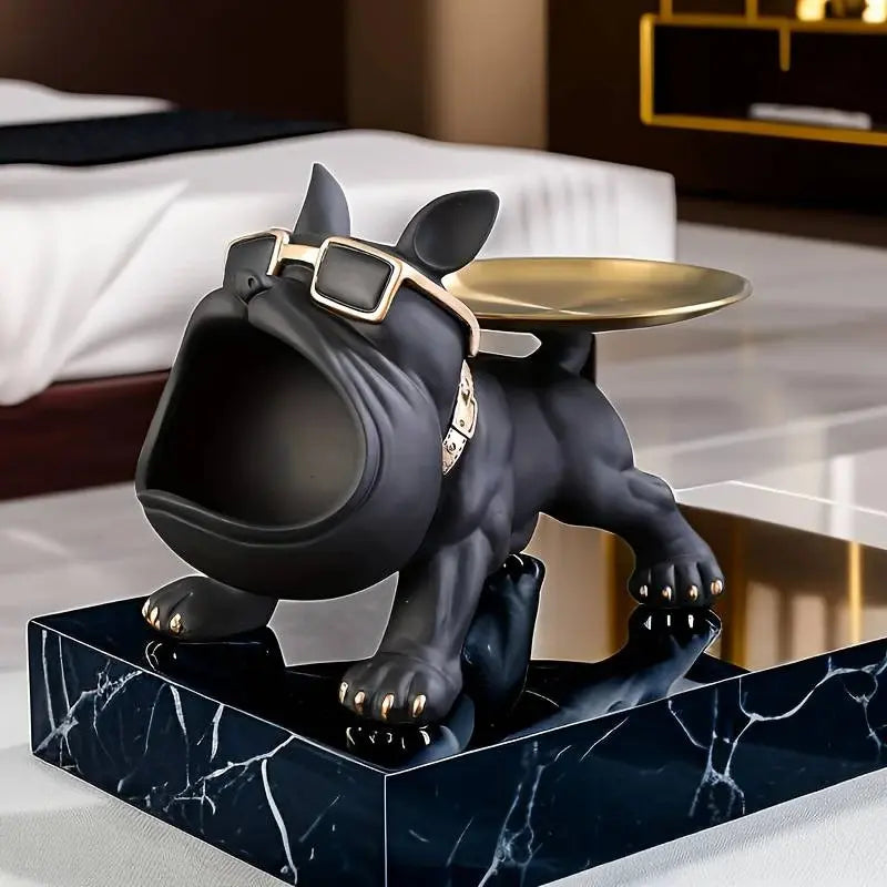 Escultura Decorativa e Porta Objetos com Bandeja Bulldog Big Mouth | Henry