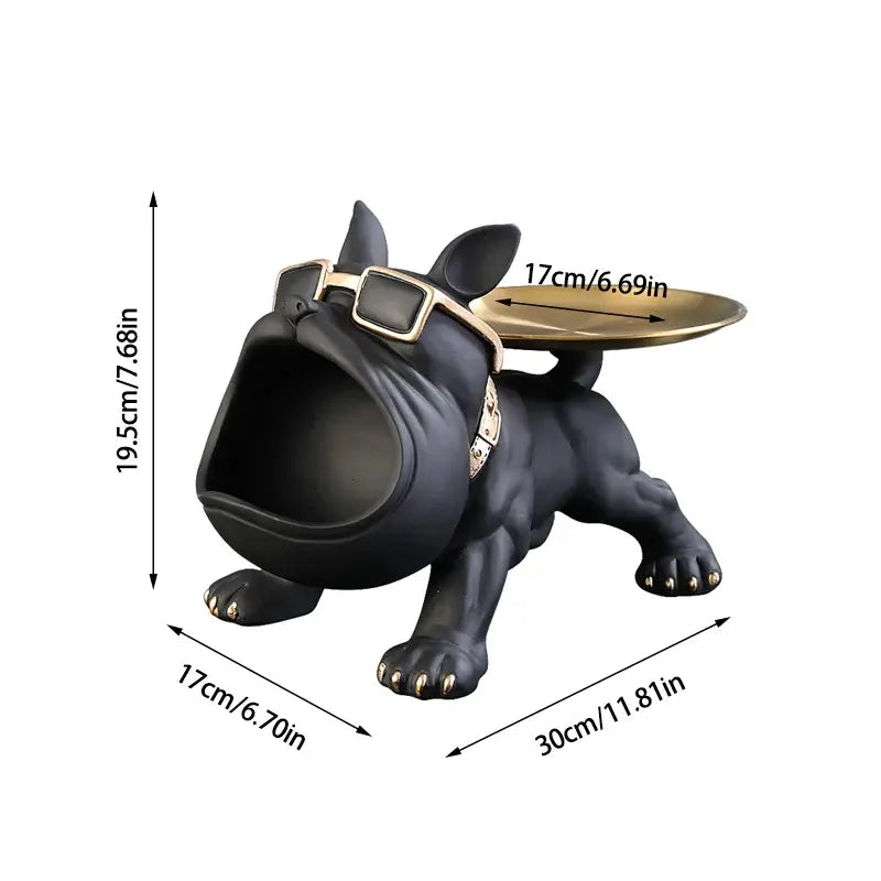 Escultura Decorativa e Porta Objetos com Bandeja Bulldog Big Mouth | Henry