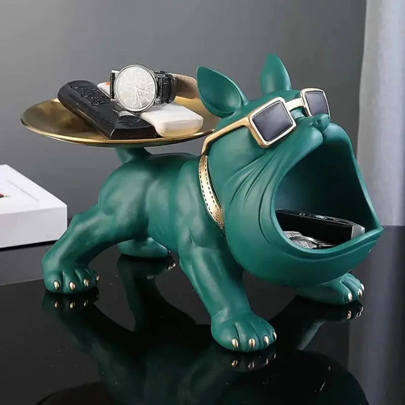 Escultura Decorativa e Porta Objetos com Bandeja Bulldog Big Mouth | Henry