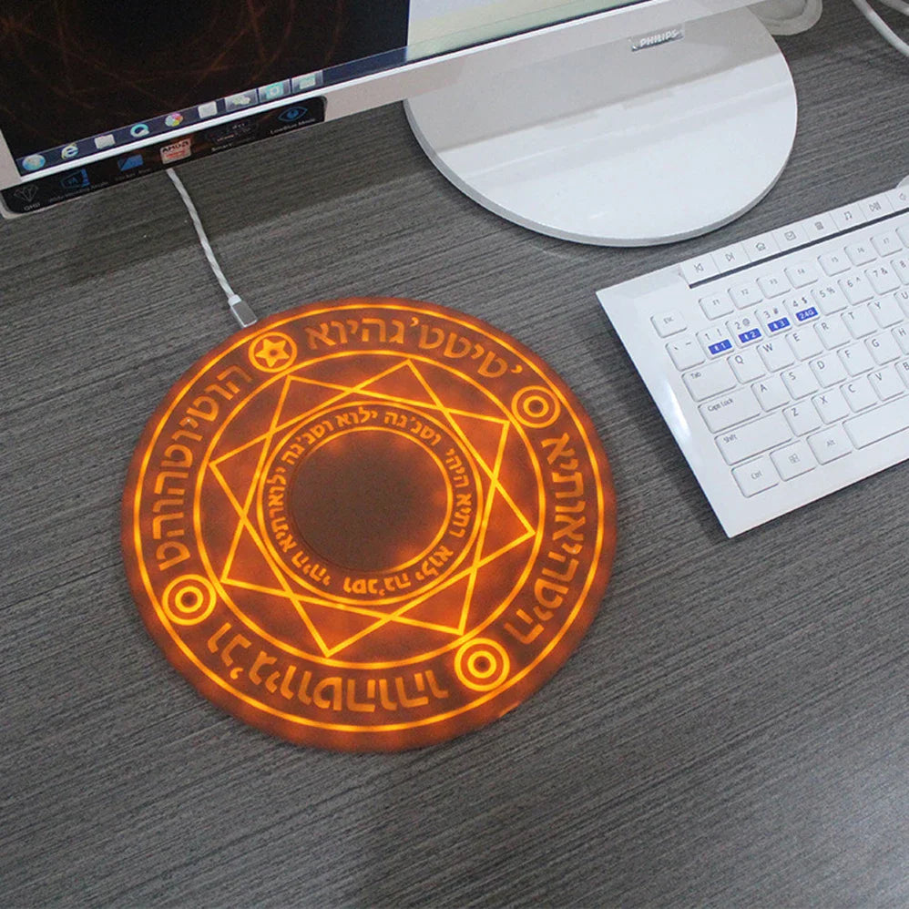 Carregador Por Indução Sem Fio Círculo Magico Mandala LED | Henry