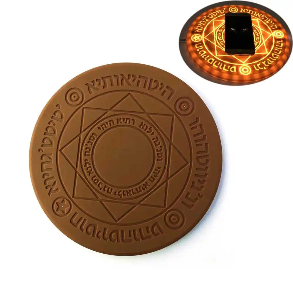 Carregador Por Indução Sem Fio Círculo Magico Mandala LED | Henry