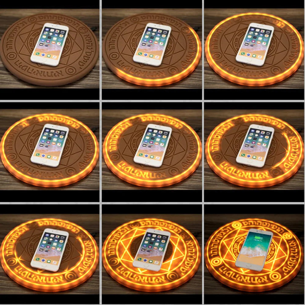 Carregador Por Indução Sem Fio Círculo Magico Mandala LED | Henry