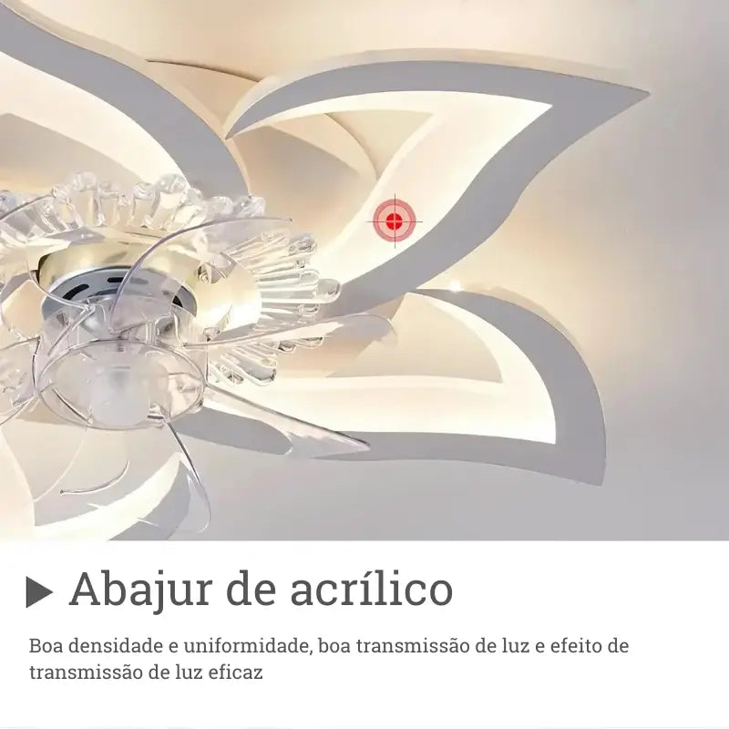 Luminária e Ventilador de Teto Moderno com Controle Remoto Adenium | Henry