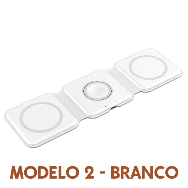 Carregador Magnético 3 em 1 Dobrável para iPhone/Apple Watch/ AirPods | Henry