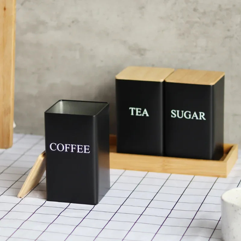 Potes armazenamento - Café, Açúcar e Chá - Square | Henry