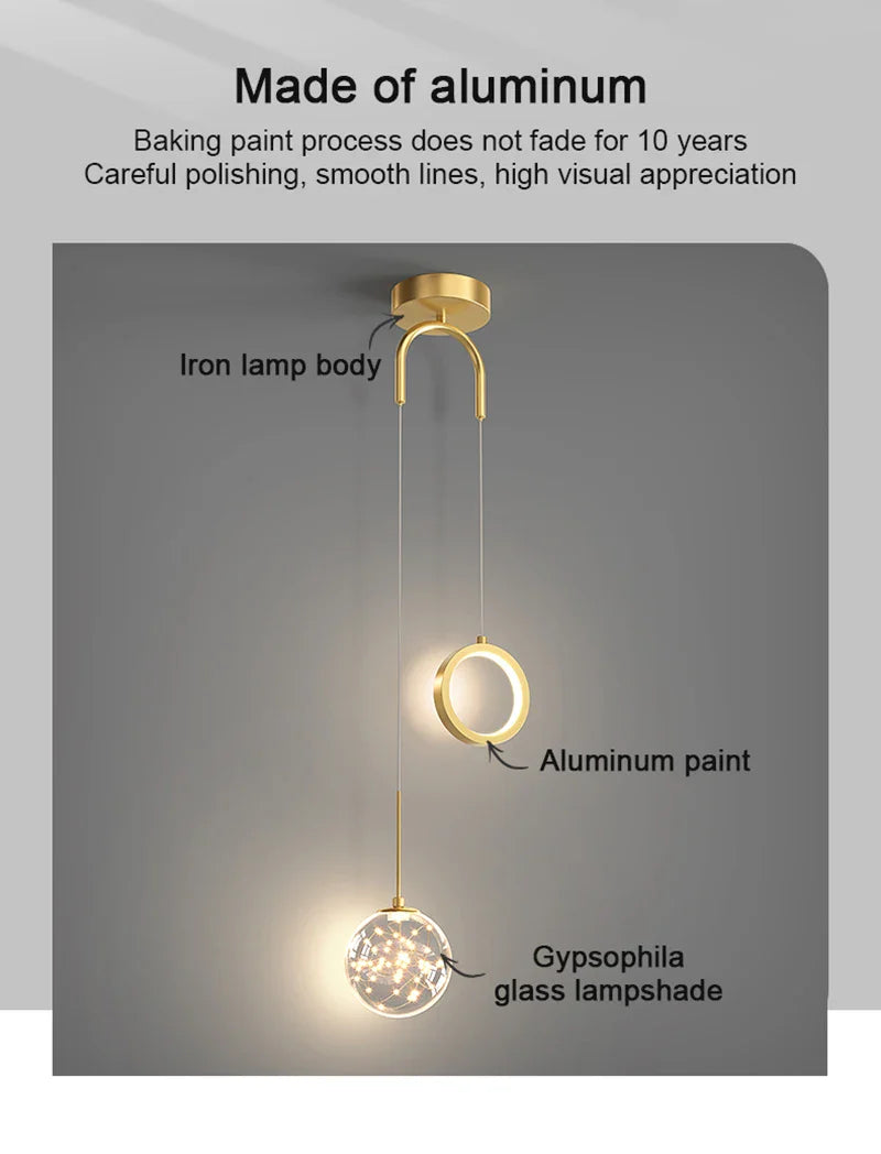 Lustre LED Nordic Gold | Henry