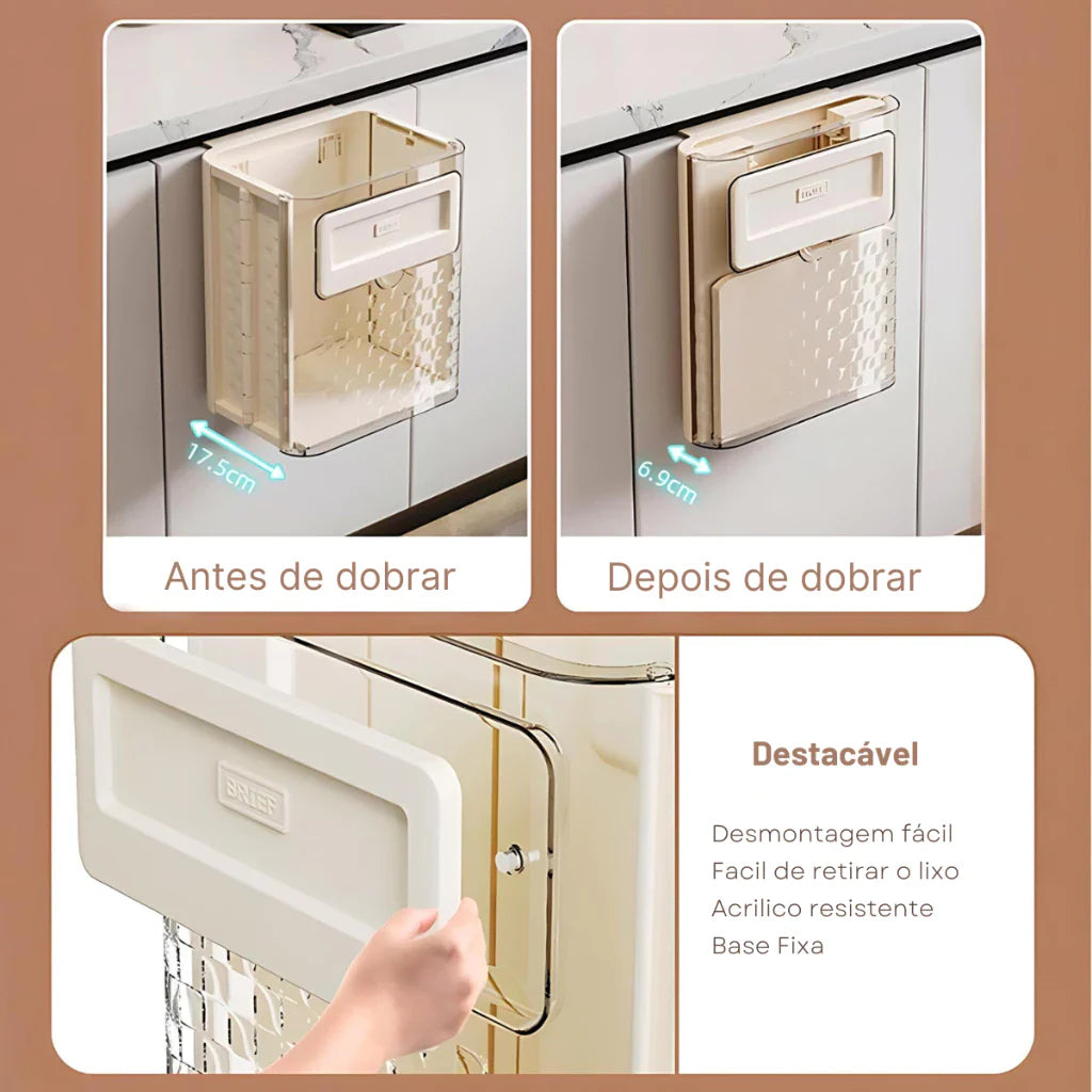 Lixeira Suspensa Dobrável para Cozinha/Escritório/Quarto | Henry