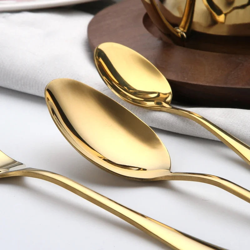 Conjunto De Talheres Dourado De Aço Inoxidável| Henry