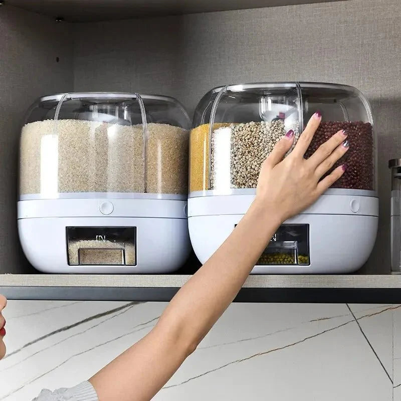 Dispensador de Grãos Rotativo 360° - Caixa de Armazenamento Transparente | Henry