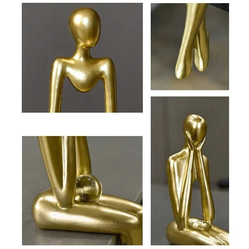 Estátua Pensador Abstrato - Decorativa de Resina | Henry