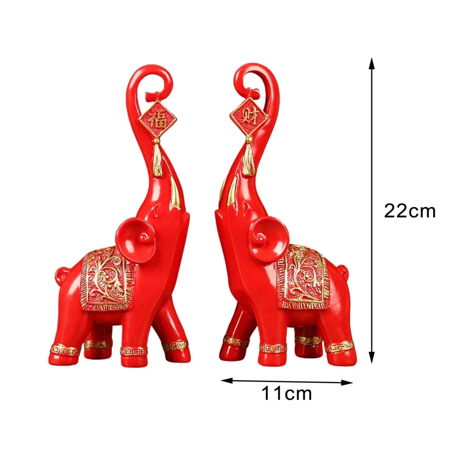 Estátuas de Elefante em Resina - 2 Peças | Henry