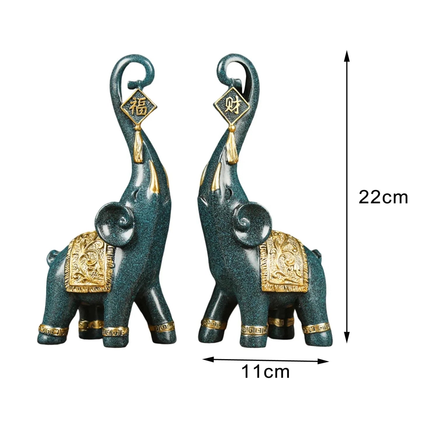 Estátuas de Elefante em Resina - 2 Peças | Henry