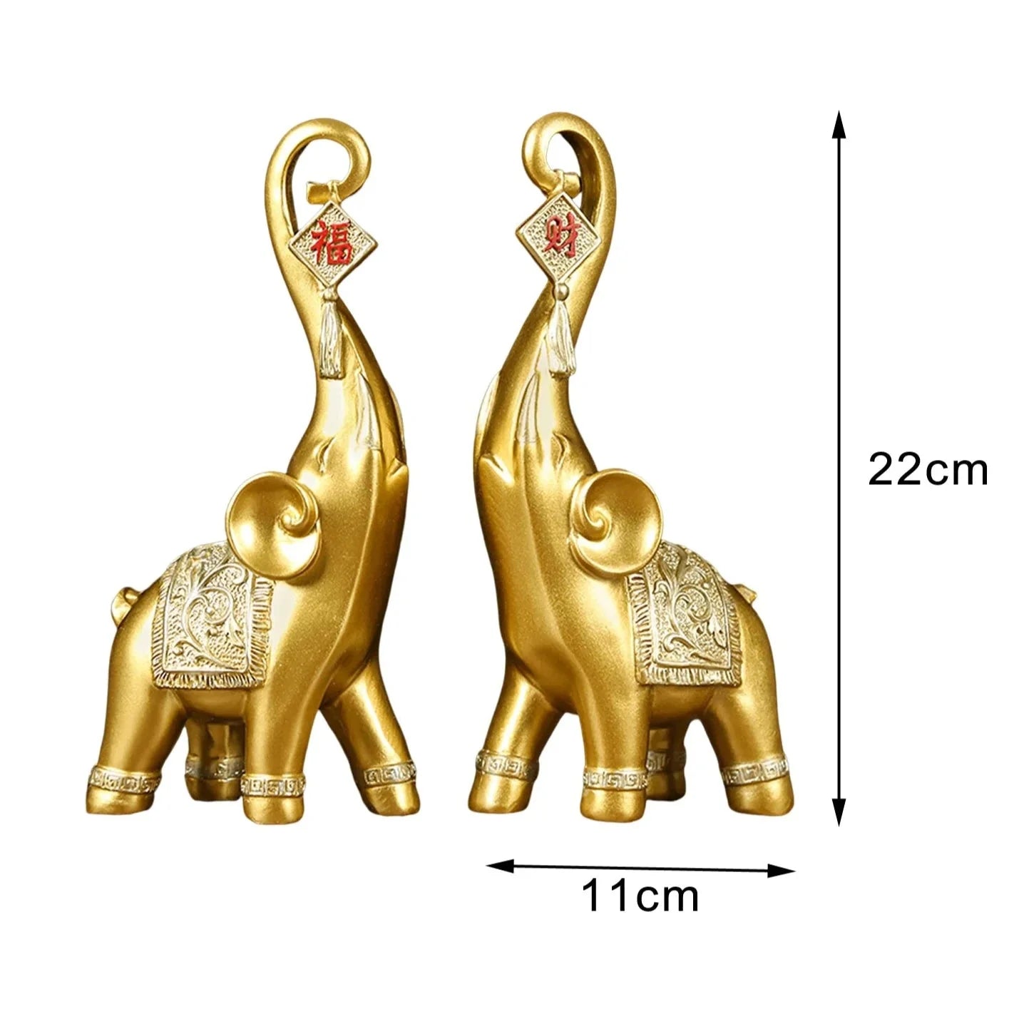 Estátuas de Elefante em Resina - 2 Peças | Henry