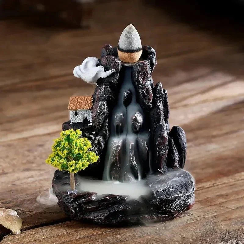Queimador de Incenso Cascata de Resina com Refluxo Zen | Henry