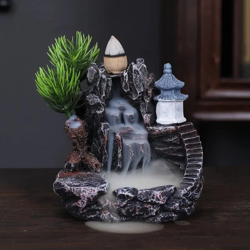 Queimador de Incenso Cascata de Resina com Refluxo Zen | Henry