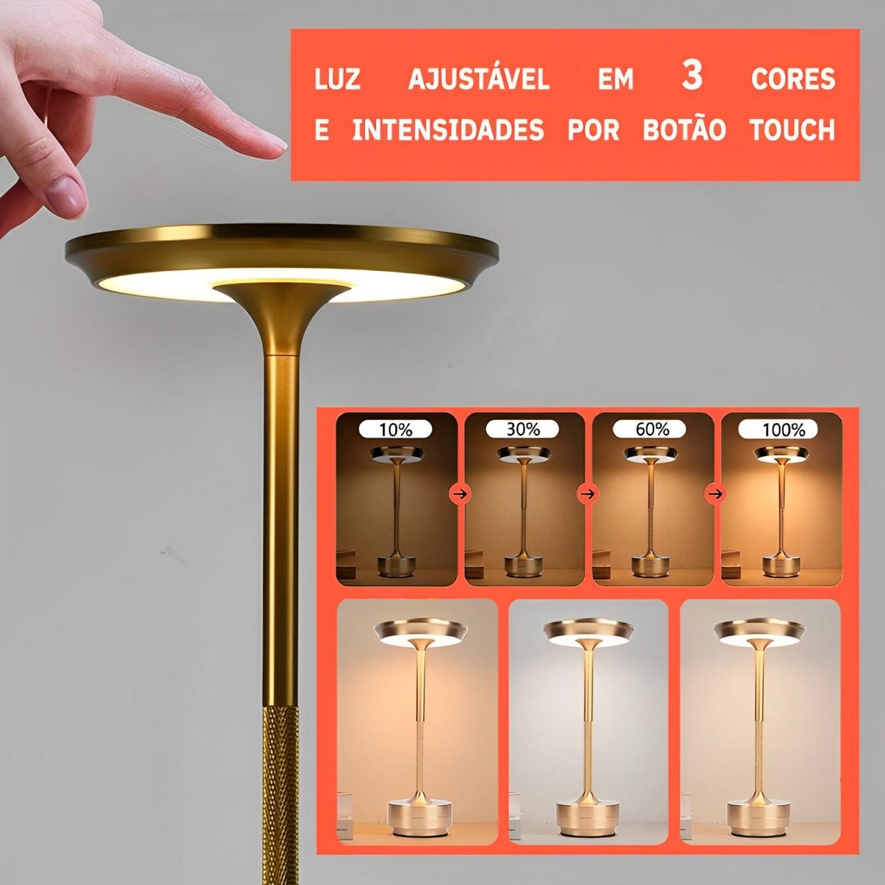 Luminária de Mesa Portátil Led Touch - Nocturna | Henry