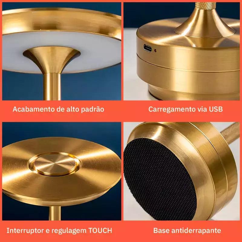 Luminária de Mesa Portátil Led Touch - Nocturna | Henry