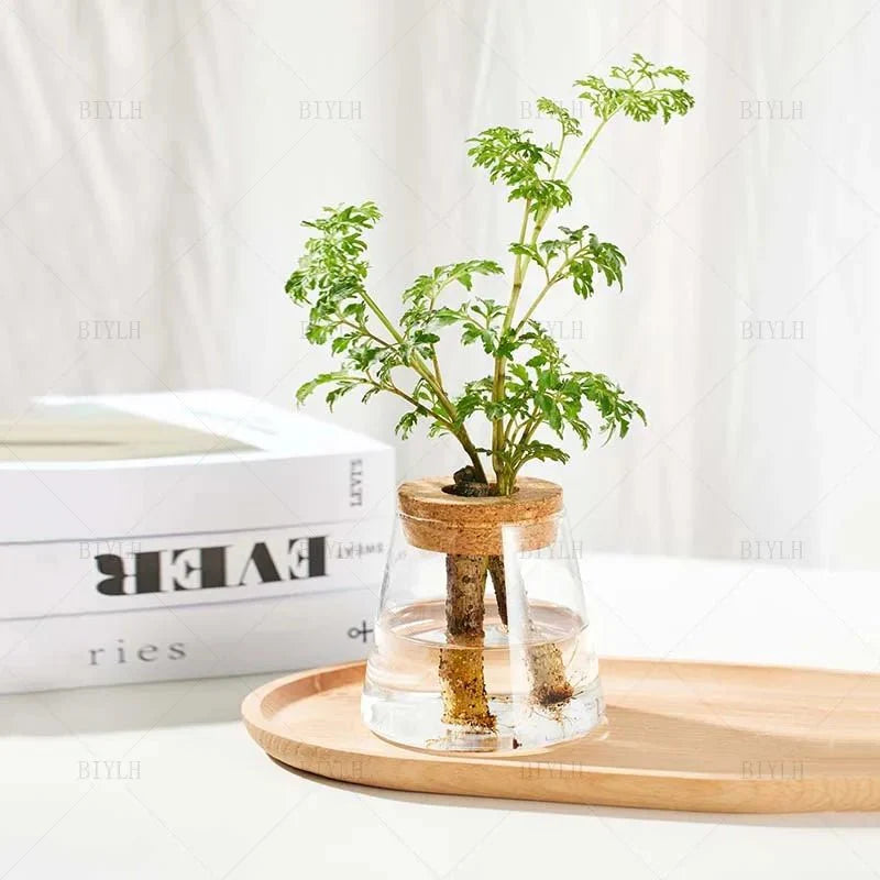 Vaso de Flores de Vidro Transparente - Estilo Vulcânico | Henry