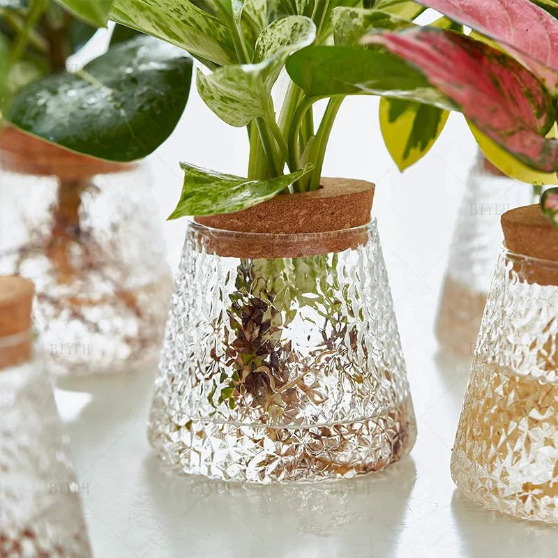 Vaso de Flores de Vidro Transparente - Estilo Vulcânico | Henry