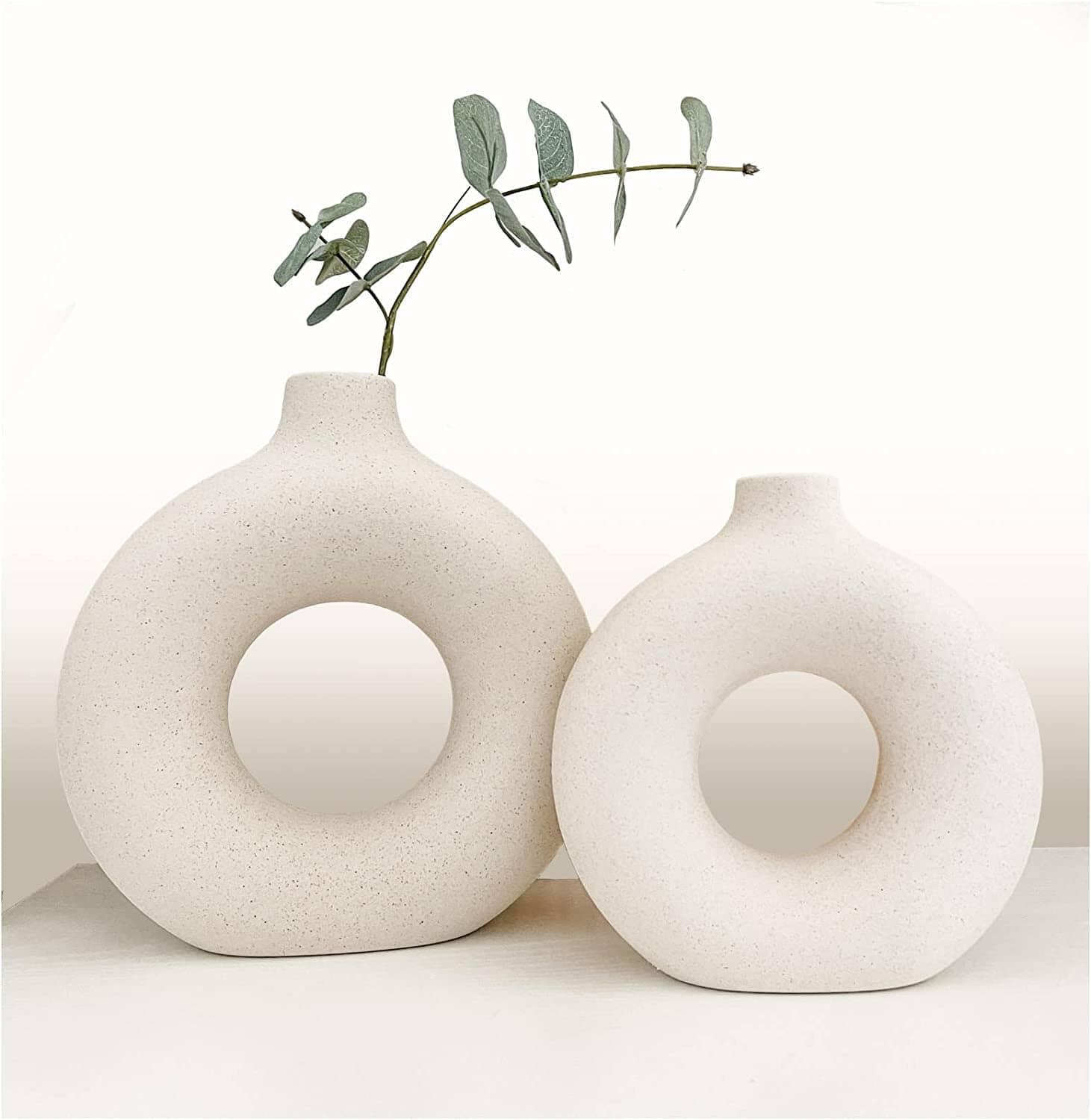 Vaso Nórdico Circular de Cerâmica Decorativo - LOJAS HENRY SHOP