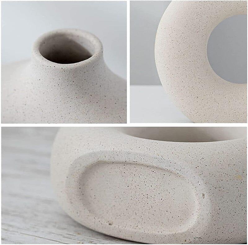 Vaso Nórdico Circular de Cerâmica Decorativo - LOJAS HENRY SHOP