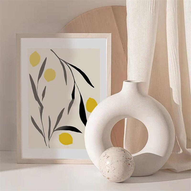 Vaso Nórdico Circular de Cerâmica Decorativo - LOJAS HENRY SHOP