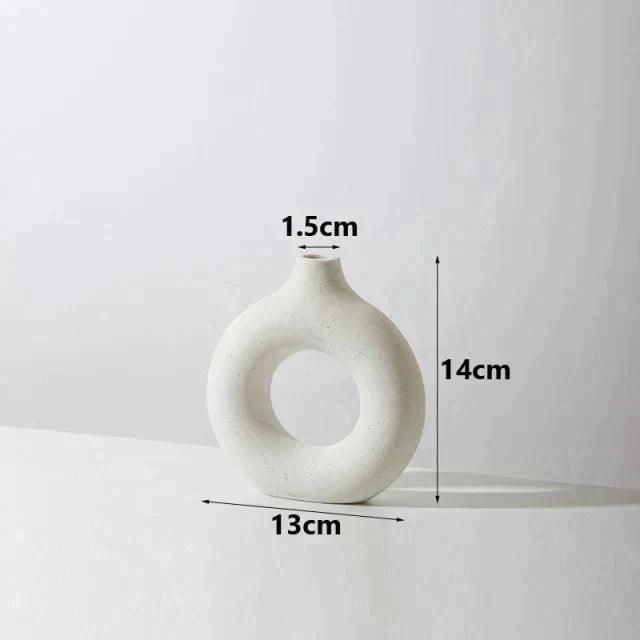 Vaso Nórdico Circular de Cerâmica Decorativo - LOJAS HENRY SHOP