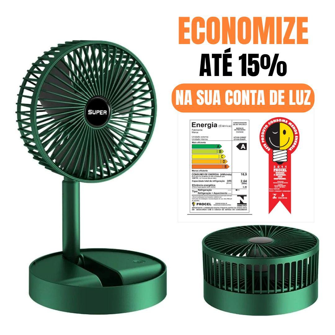 Ventilador Portátil - Power Fresh Silencioso Inteligente Com Controle Remoto - LOJAS HENRY SHOP